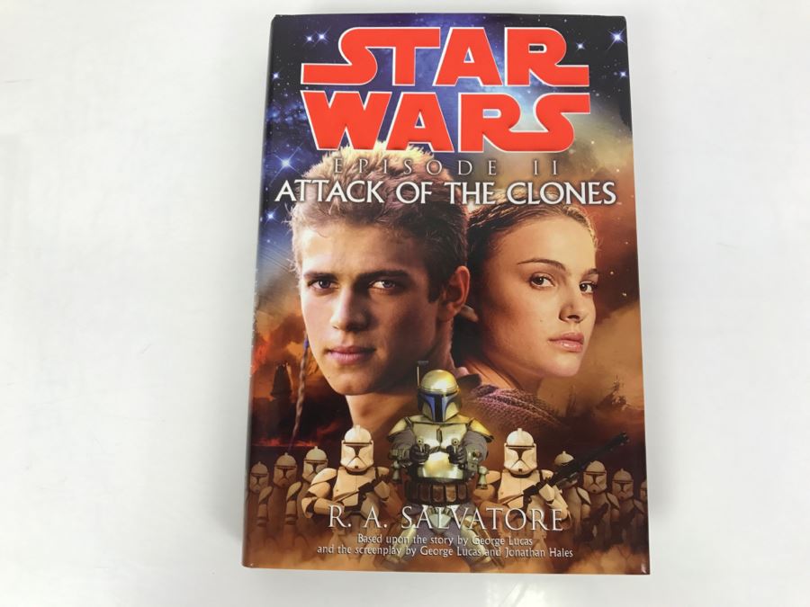 Signed First Edition 2002 Hardcover Book STAR WARS Episode II Attack Of The Clones By R.A. Salvatore [Photo 2]