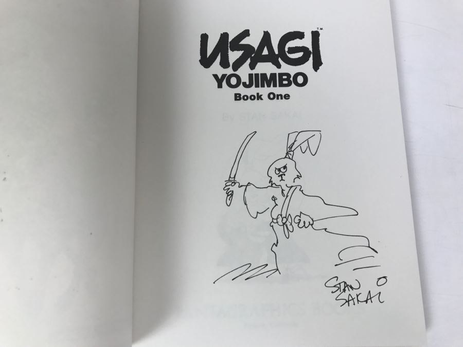 Signed First Fantagraphics Books Edition 1987 USAGI YOJIMBO Book One By Stan Sakai Signed With Hand Illustration [Photo 5]