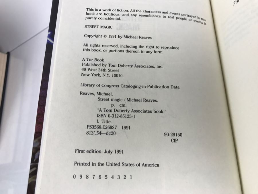 Signed First Edition 1991 Hardcover Book Street Magic By Michael Reaves [Photo 8]