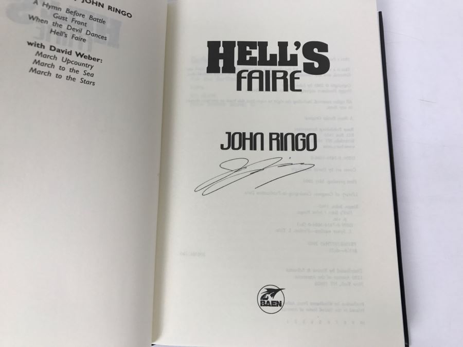 Signed First Printing 2003 Hardcover Book Hell's Faire By John Ringo [Photo 5]