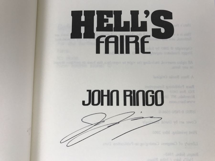 Signed First Printing 2003 Hardcover Book Hell's Faire By John Ringo [Photo 6]