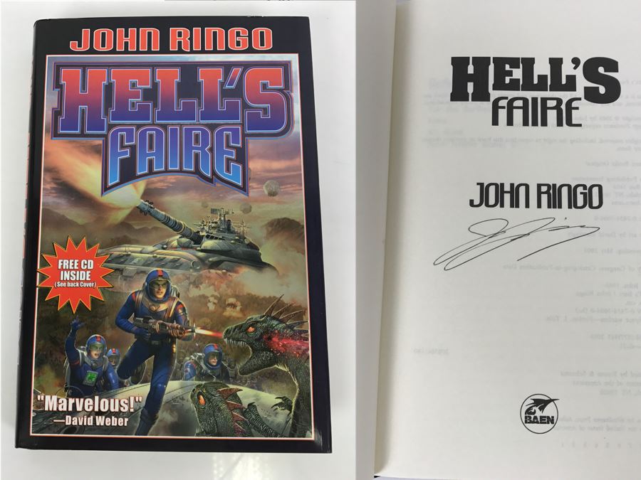 Signed First Printing 2003 Hardcover Book Hell's Faire By John Ringo [Photo 1]