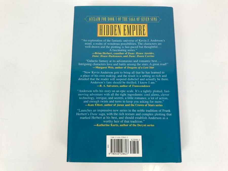 Signed First Printing 2002 Hardcover Book Hidden Empire The Saga Of Seven Suns Book 1 By Kevin J. Anderson [Photo 4]