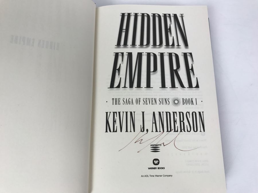 Signed First Printing 2002 Hardcover Book Hidden Empire The Saga Of Seven Suns Book 1 By Kevin J. Anderson [Photo 5]