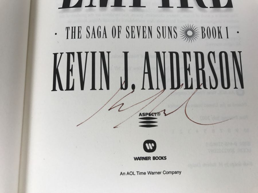 Signed First Printing 2002 Hardcover Book Hidden Empire The Saga Of Seven Suns Book 1 By Kevin J. Anderson [Photo 6]