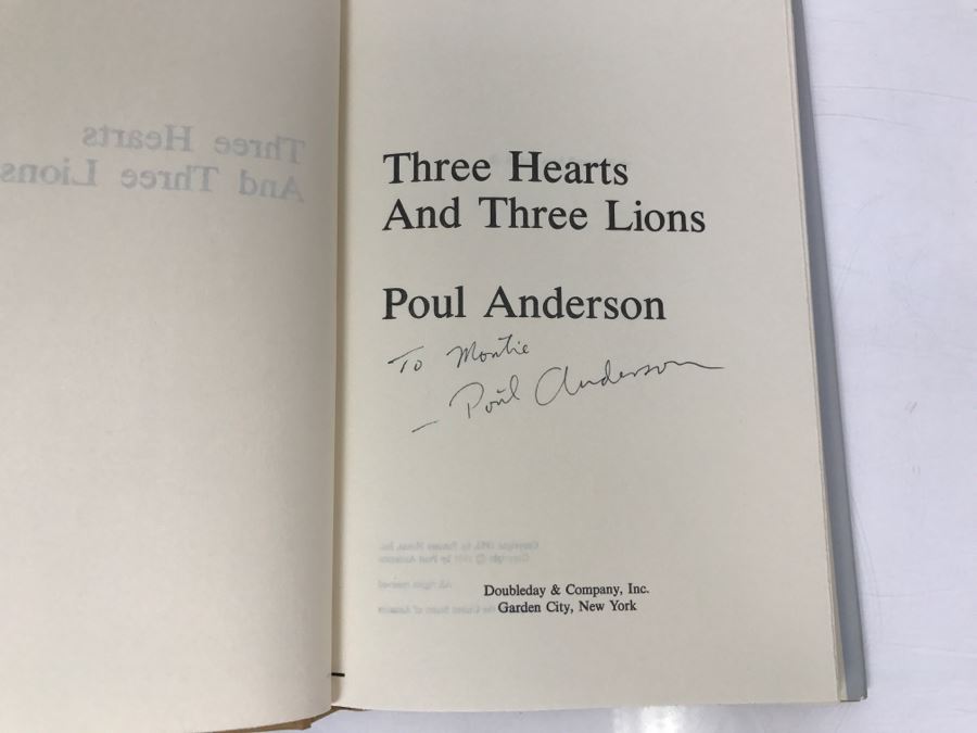 Signed Hardcover Book Three Hearts And Three Lions By Poul Anderson [Photo 5]