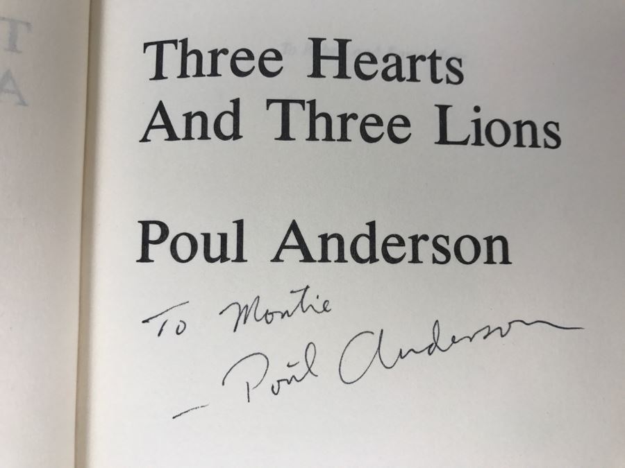 Signed Hardcover Book Three Hearts And Three Lions By Poul Anderson [Photo 6]