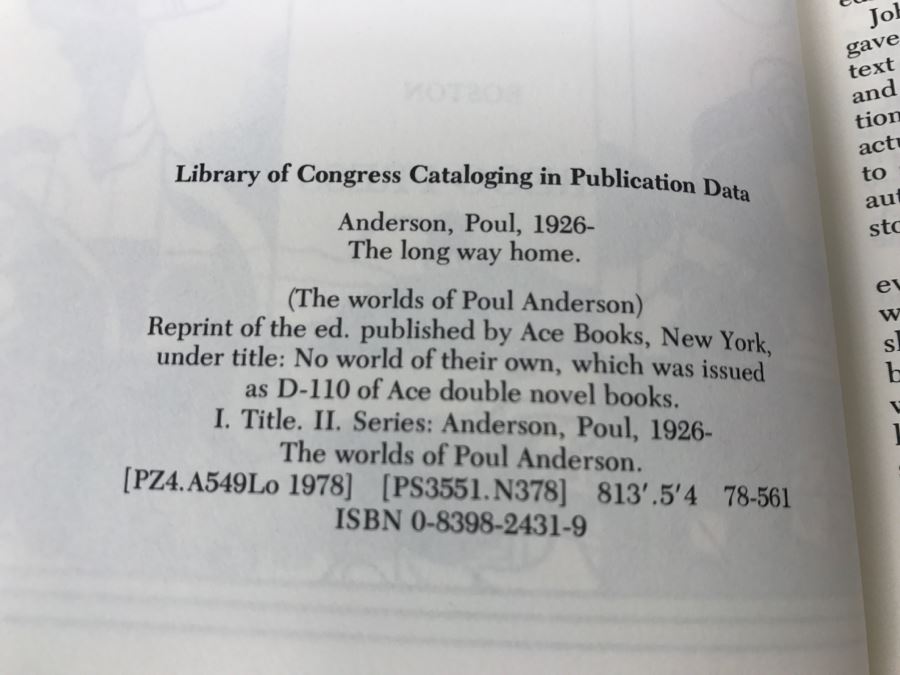 Signed First Printing 1978 The Long Way Home By Poul Anderson [Photo 11]