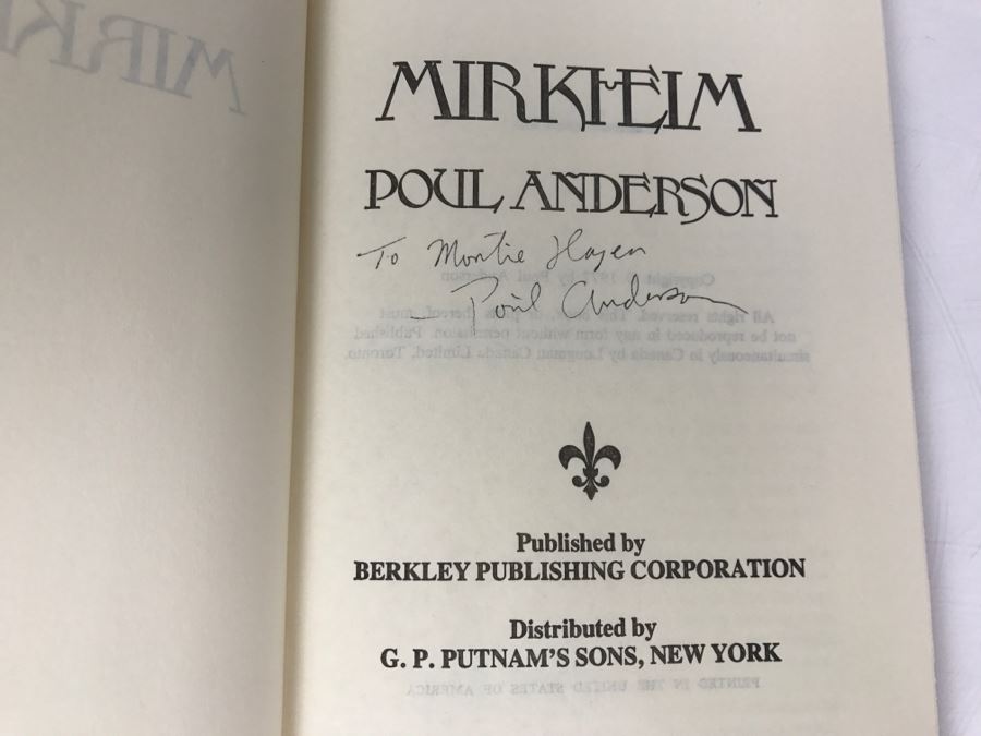 Signed Hardcover Book MIRKHEIM By Poul Anderson [Photo 6]