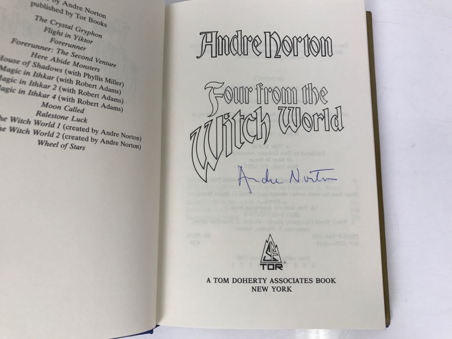 Signed First Edition 1989 Hardcover Book Four From The Witch World Created By Andre Norton - Signed By Andre Norton, C.J. Cherryh And Judith Tarr [Photo 5]