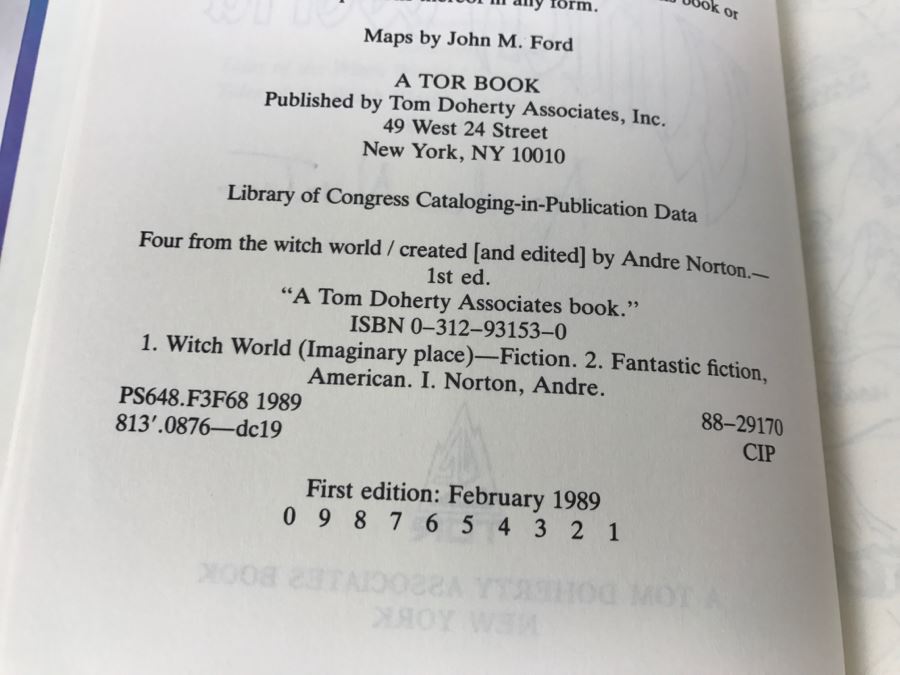 Signed First Edition 1989 Hardcover Book Four From The Witch World Created By Andre Norton - Signed By Andre Norton, C.J. Cherryh And Judith Tarr [Photo 9]