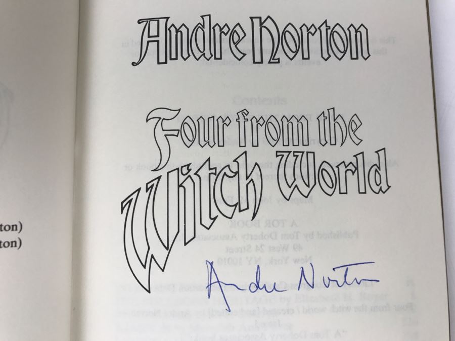 Signed First Edition 1989 Hardcover Book Four From The Witch World Created By Andre Norton - Signed By Andre Norton, C.J. Cherryh And Judith Tarr [Photo 6]