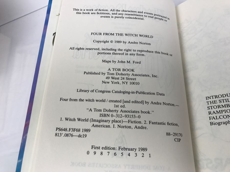 Signed First Edition 1989 Hardcover Book Four From The Witch World Created By Andre Norton - Signed By Andre Norton, C.J. Cherryh And Judith Tarr [Photo 8]