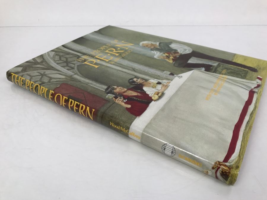 Signed First Edition 1988 Hardcover Book The People Of Pern By Robin Wood And Anne McCaffrey - Signed By Anne McCaffrey [Photo 3]