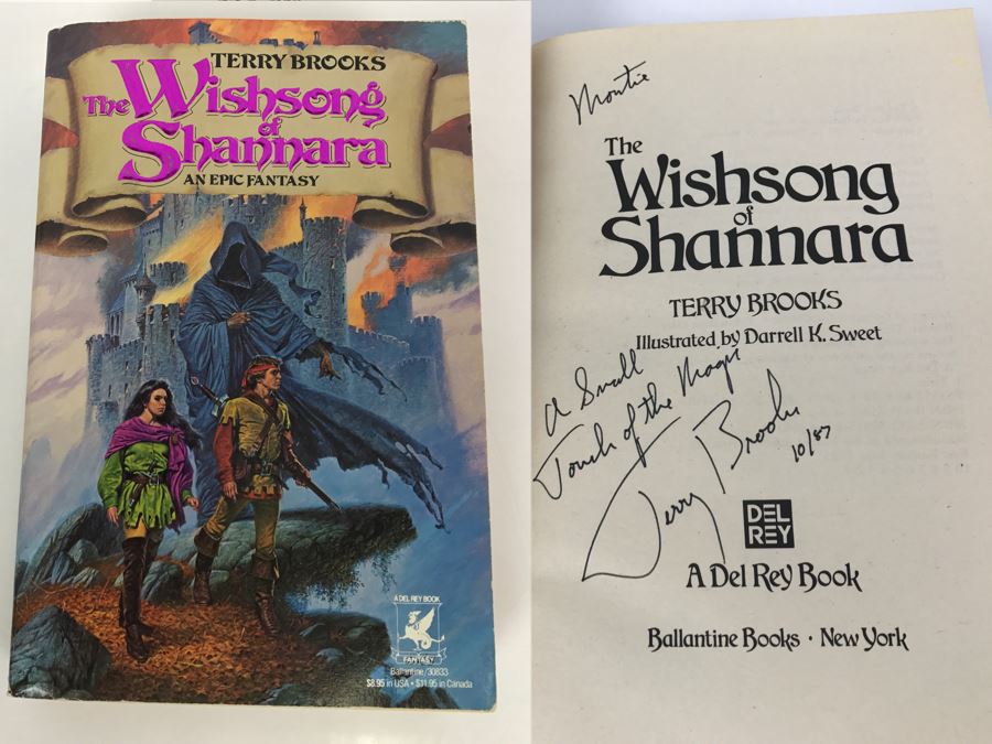 Signed First Edition 1985 Paperback Book The Wishsong Of Shannara By Terry Brooks