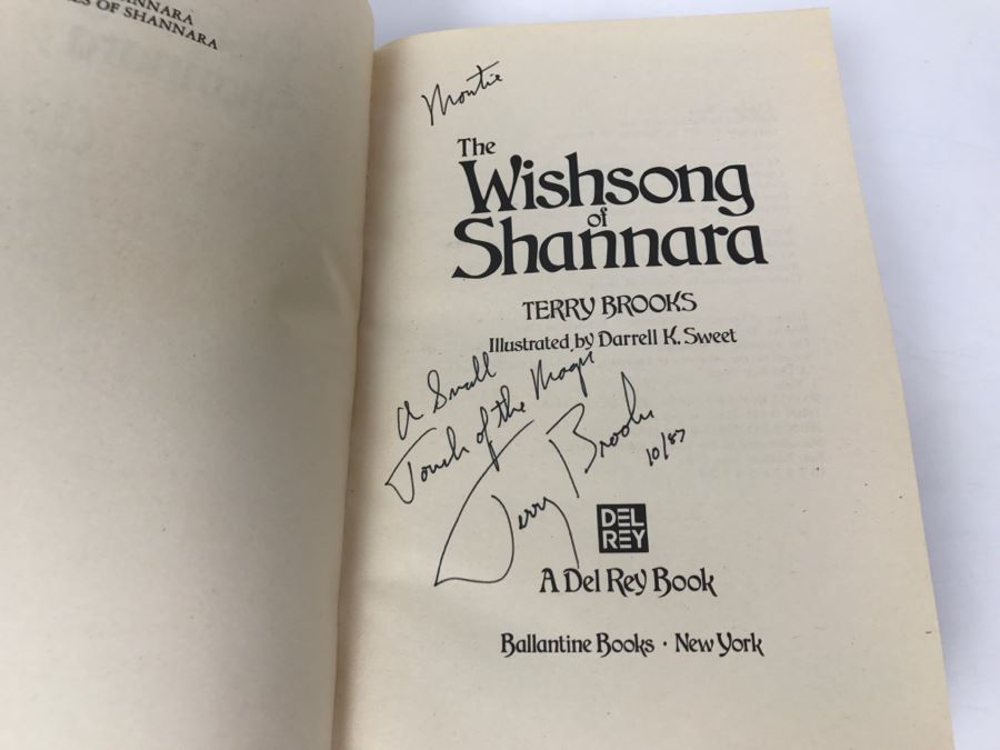 Signed First Edition 1985 Paperback Book The Wishsong Of Shannara By Terry Brooks [Photo 6]