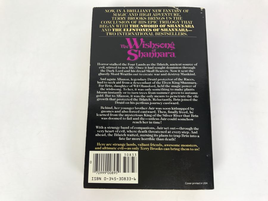 Signed First Edition 1985 Paperback Book The Wishsong Of Shannara By Terry Brooks [Photo 4]