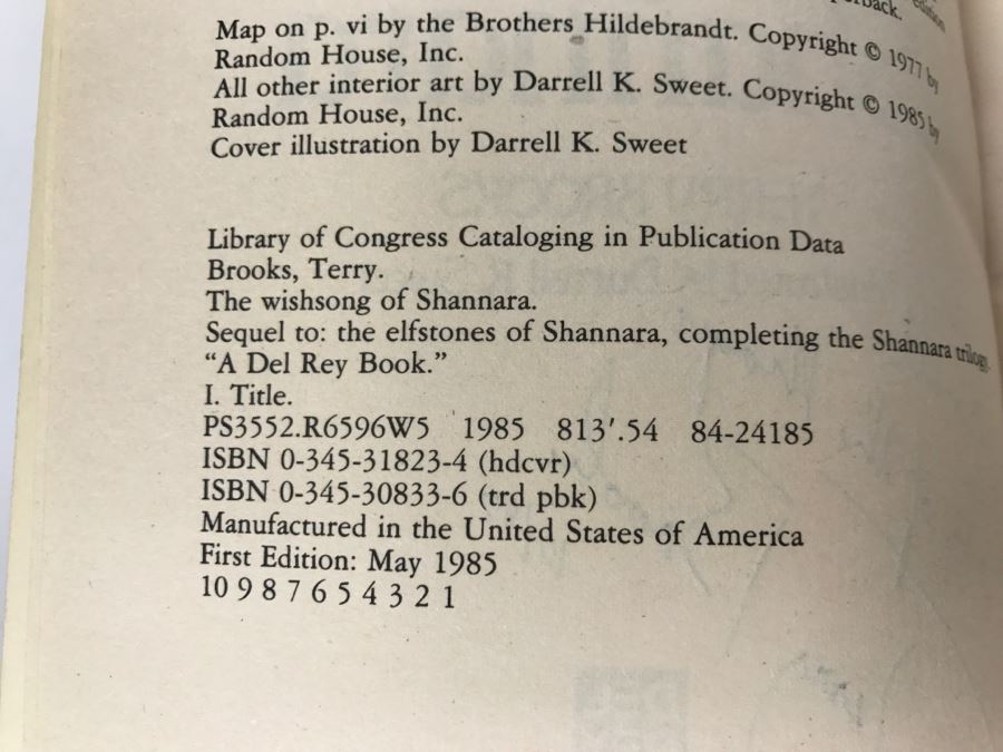 Signed First Edition 1985 Paperback Book The Wishsong Of Shannara By Terry Brooks [Photo 10]