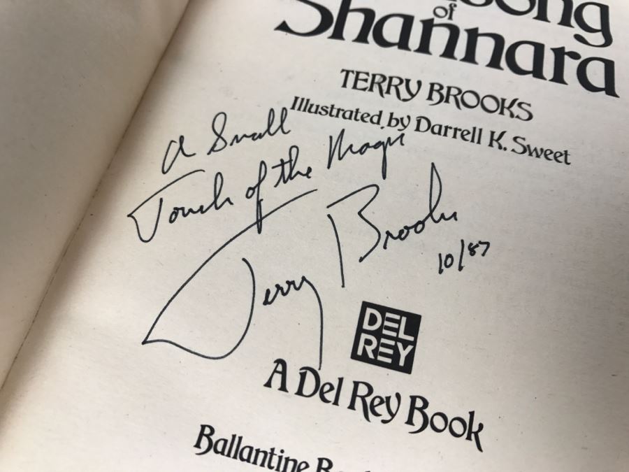 Signed First Edition 1985 Paperback Book The Wishsong Of Shannara By Terry Brooks [Photo 8]