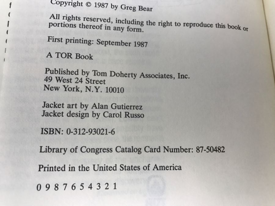 Signed First Printing 1987 Hardcover Book The Forge Of God By Greg Bear [Photo 10]