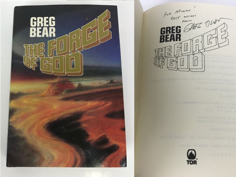 Signed First Printing 1987 Hardcover Book The Forge Of God By Greg Bear
