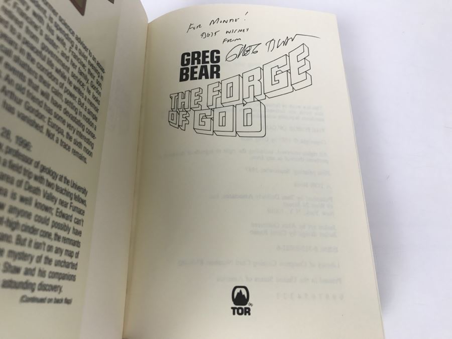 Signed First Printing 1987 Hardcover Book The Forge Of God By Greg Bear [Photo 5]
