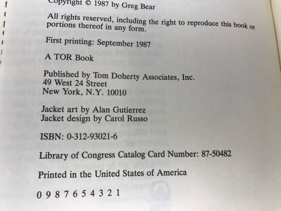 Signed First Printing 1987 Hardcover Book The Forge Of God By Greg Bear [Photo 9]