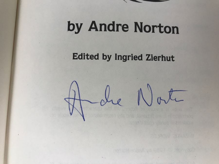 Signed First Edition 1989 Hardcover Book Wizards' Worlds By Andre Norton [Photo 7]