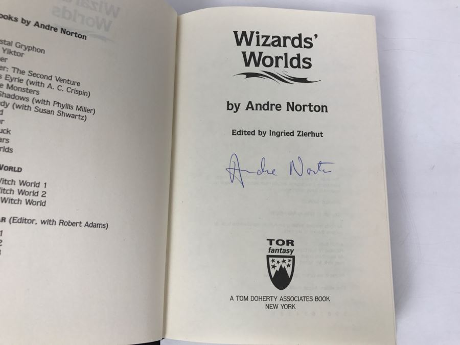 Signed First Edition 1989 Hardcover Book Wizards' Worlds By Andre Norton [Photo 5]