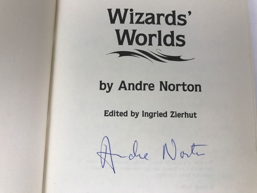 Signed First Edition 1989 Hardcover Book Wizards' Worlds By Andre Norton [Photo 6]
