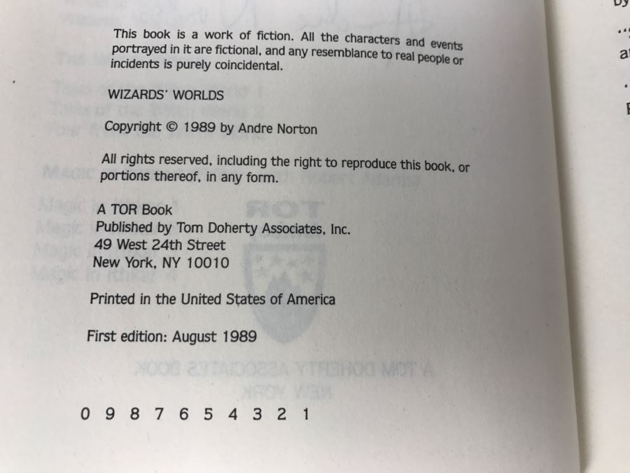 Signed First Edition 1989 Hardcover Book Wizards' Worlds By Andre Norton [Photo 9]
