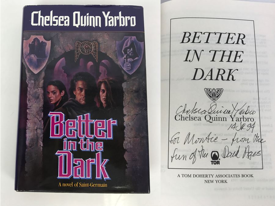 Signed First Edition 1993 Hardcover Book Better In The Dark By Chelsea Quinn Yarbro