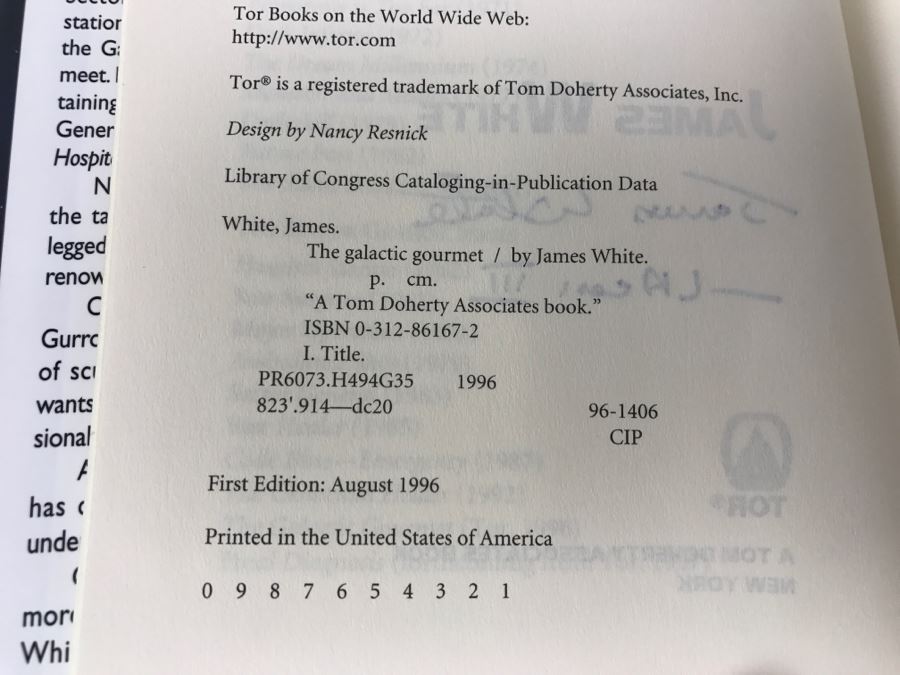 Signed First Edition 1996 Hardcover Book The Galactic Gourmet By James White [Photo 9]