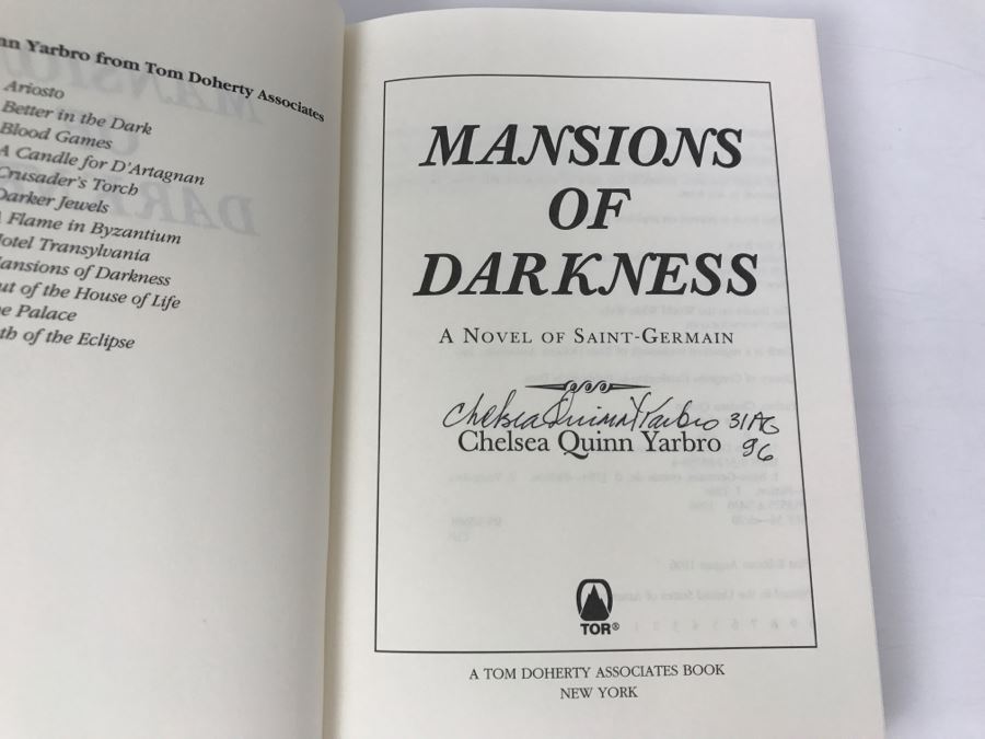 Signed First Edition 1996 Hardcover Book Mansions Of Darkness By Chelsea Quinn Yarbro [Photo 5]
