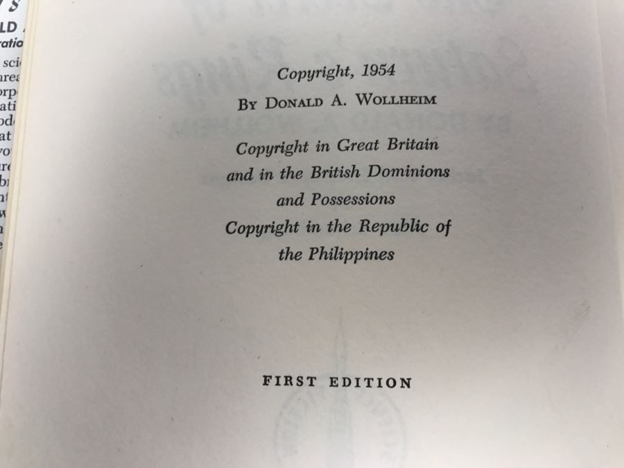 Vintage 1954 First Edition Hardcover Book The Secret Of Saturn's Rings By Donald A. Wollheim Science Fiction Novel [Photo 8]