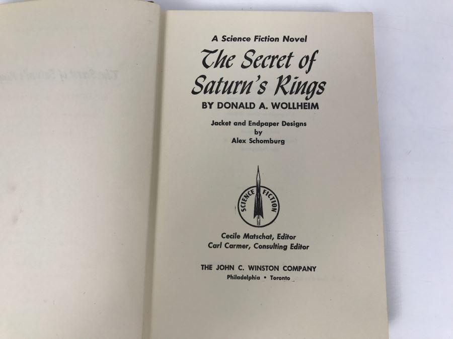 Vintage 1954 First Edition Hardcover Book The Secret Of Saturn's Rings By Donald A. Wollheim Science Fiction Novel [Photo 6]