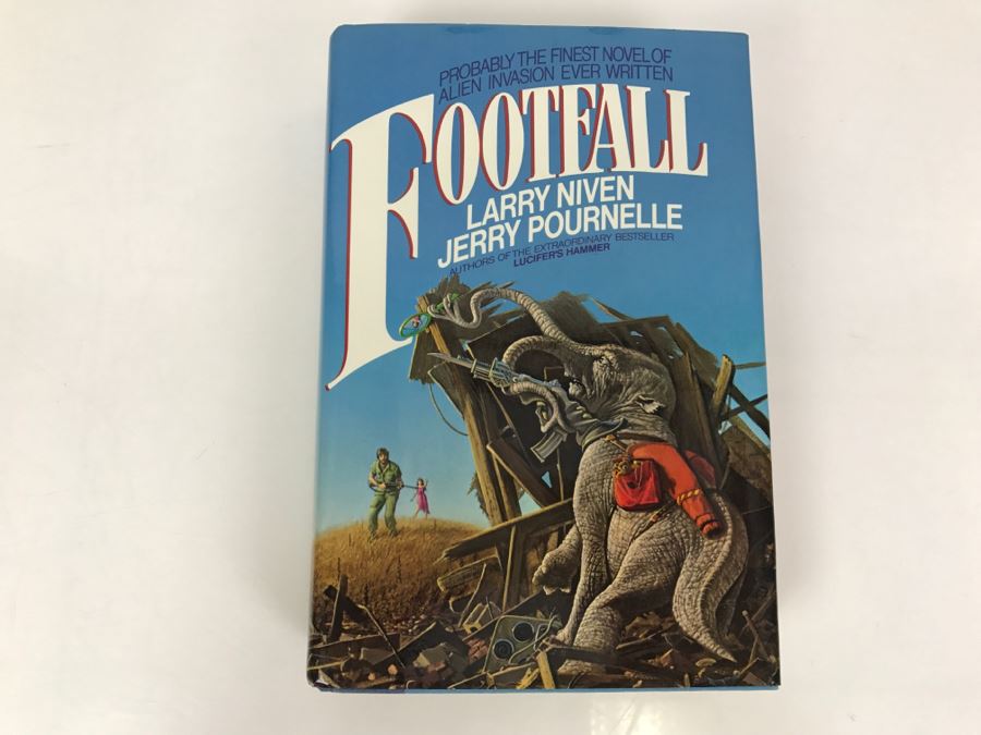 Signed First Edition 1985 Hardcover Book Footfall By Larry Niven And Jerry Pournelle (Signed By Both Authors) [Photo 2]
