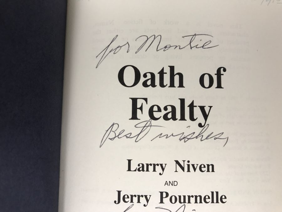Signed Hardcover Book Oath Of Fealty By Larry Niven And Jerry Pournelle (Signed By Both Authors) [Photo 6]