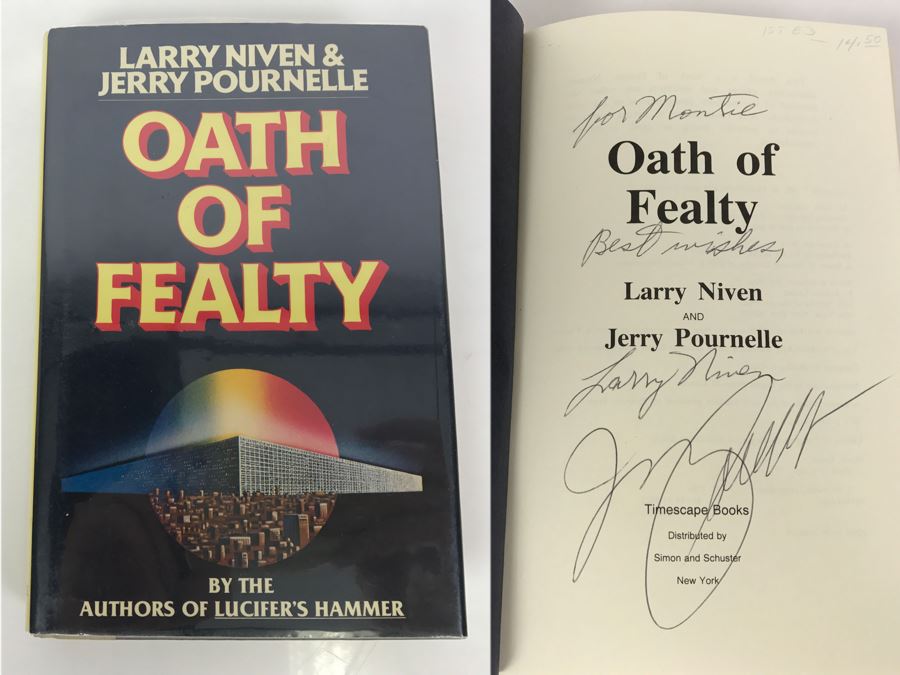 Signed Hardcover Book Oath Of Fealty By Larry Niven And Jerry Pournelle (Signed By Both Authors)