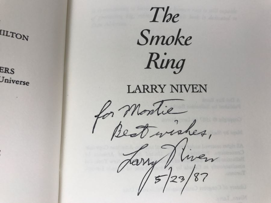 Signed First Edition 1987 Hardcover Book The Smoke Ring By Larry Niven [Photo 6]