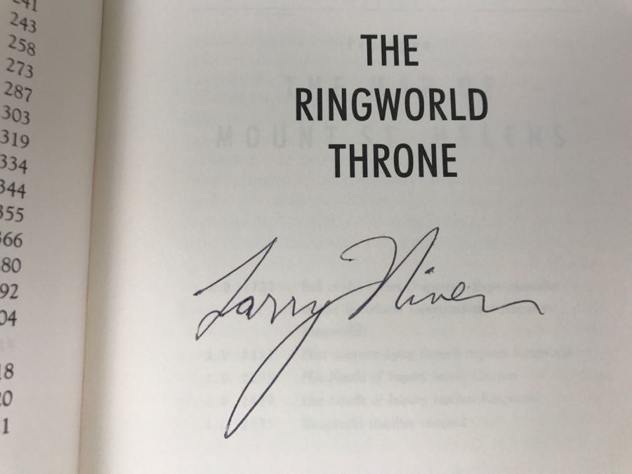 Signed First Edition 1996 Hardcover Book The Ringworld Throne By Larry Nevin [Photo 6]