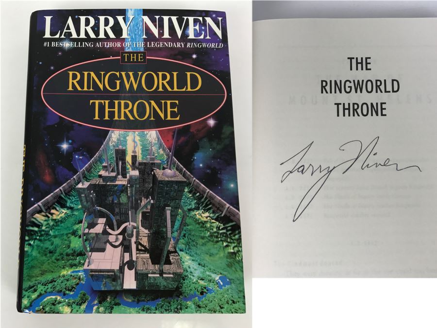 Signed First Edition 1996 Hardcover Book The Ringworld Throne By Larry Nevin [Photo 1]