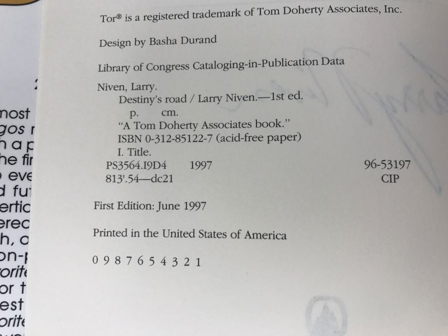 Signed First Edition 1997 Hardcover Book Destiny's Road By Larry Niven [Photo 9]