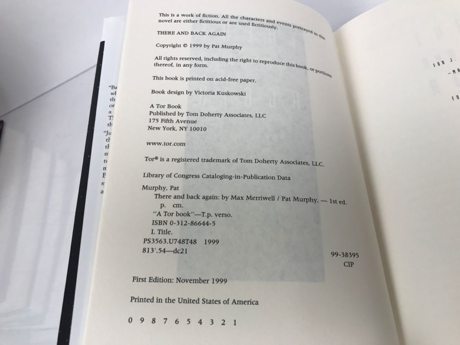 Signed First Edition 1999 Hardcover Book There And Back Again By Pat Murphy [Photo 7]