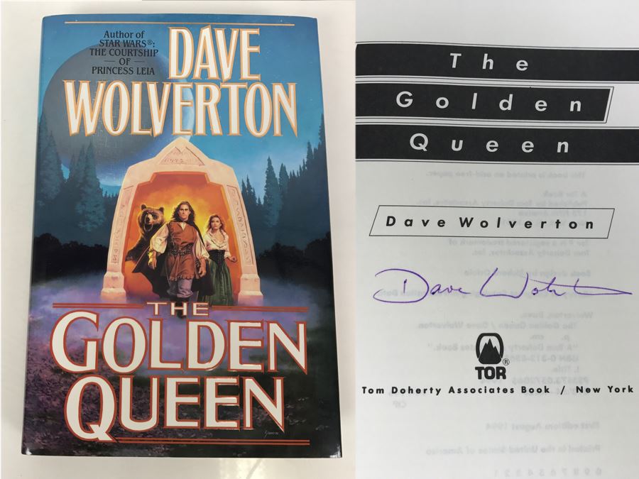 Signed First Edition 1994 Hardcover Book The Golden Queen By Dave Wolverton [Photo 1]