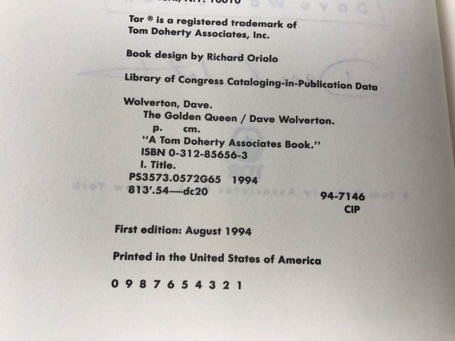 Signed First Edition 1994 Hardcover Book The Golden Queen By Dave Wolverton [Photo 8]