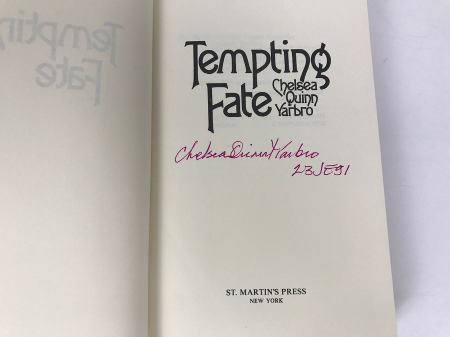Signed Hardcover Book Tempting Fate By Chelsea Quinn Yarbro [Photo 5]