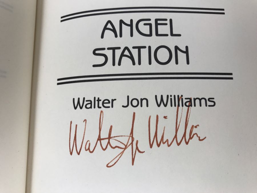 Signed First Edition 1989 Hardcover Book Angel Station By Walter Jon Williams [Photo 7]