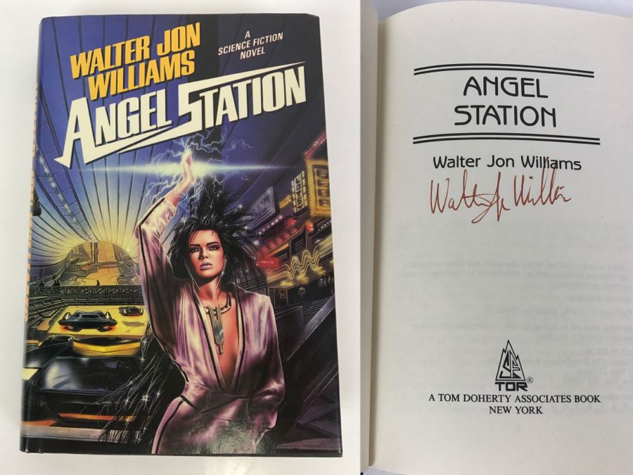Signed First Edition 1989 Hardcover Book Angel Station By Walter Jon Williams [Photo 1]