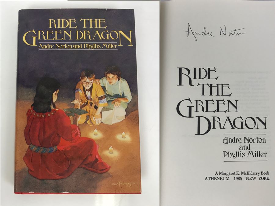 Signed First Edition 1985 Hardcover Book Ride The Green Dragon By Andre Norton And Phyllis Miller (Signed By Andre Norton) [Photo 1]